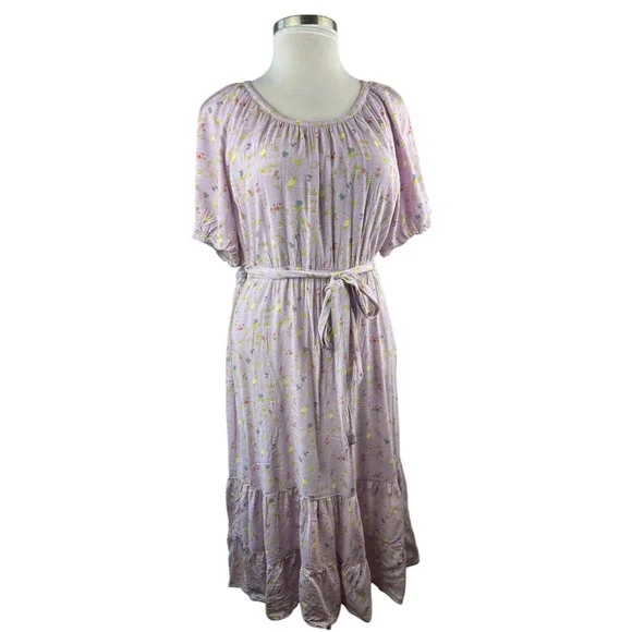 Matilda Jane Enchanted Garden Lavender Artist Floral Tiered Maxi Dress Size XXL - Picture 11 of 14
